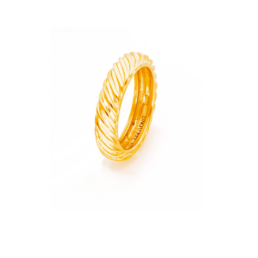 Δαχτυλίδι UNOAERRE από ασήμι 925 κίτρινο επιχρυσωμένο