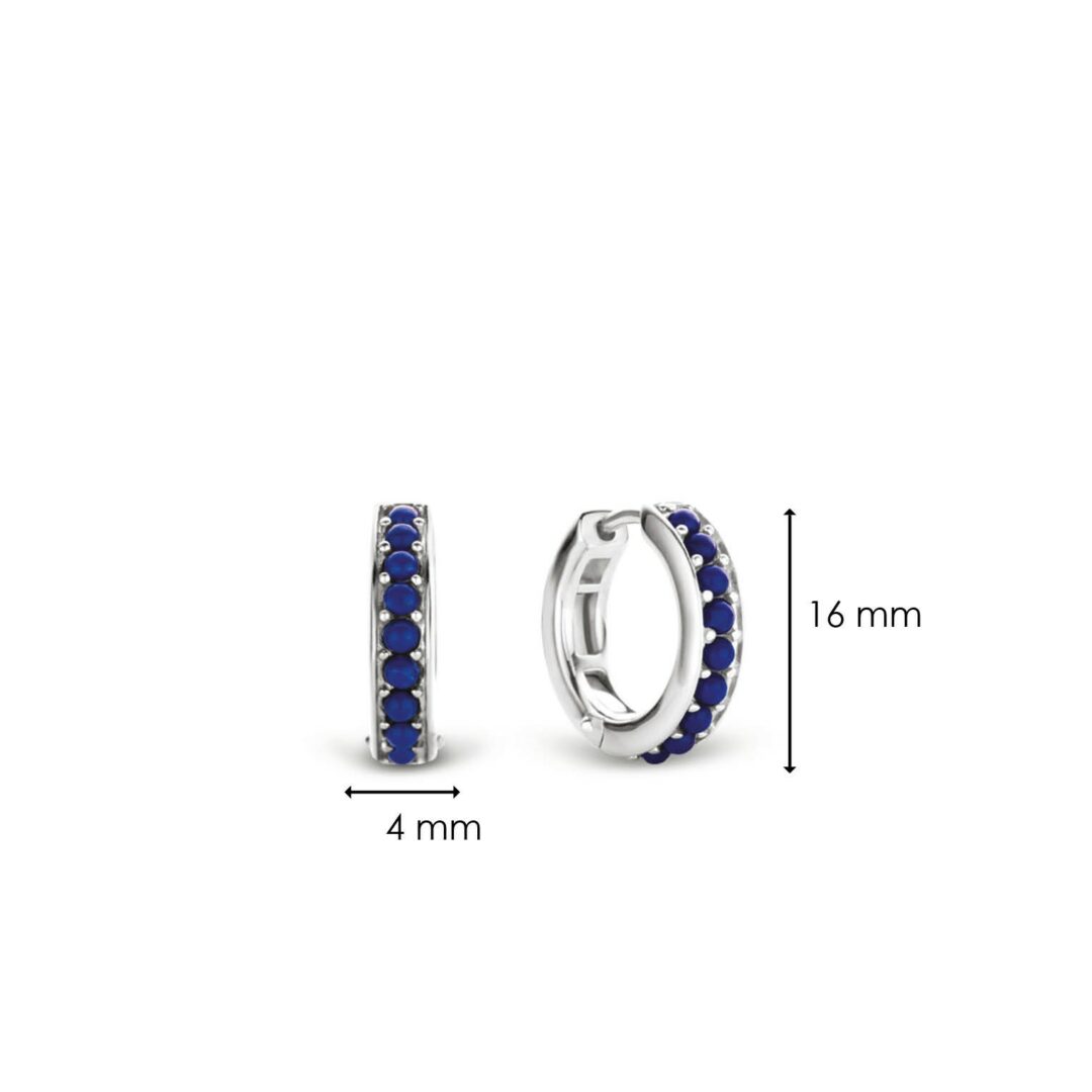 Σκουλαρίκια Ti Sento ασημένια 925 με μπλε συνθετικές πέτρες 7764BL