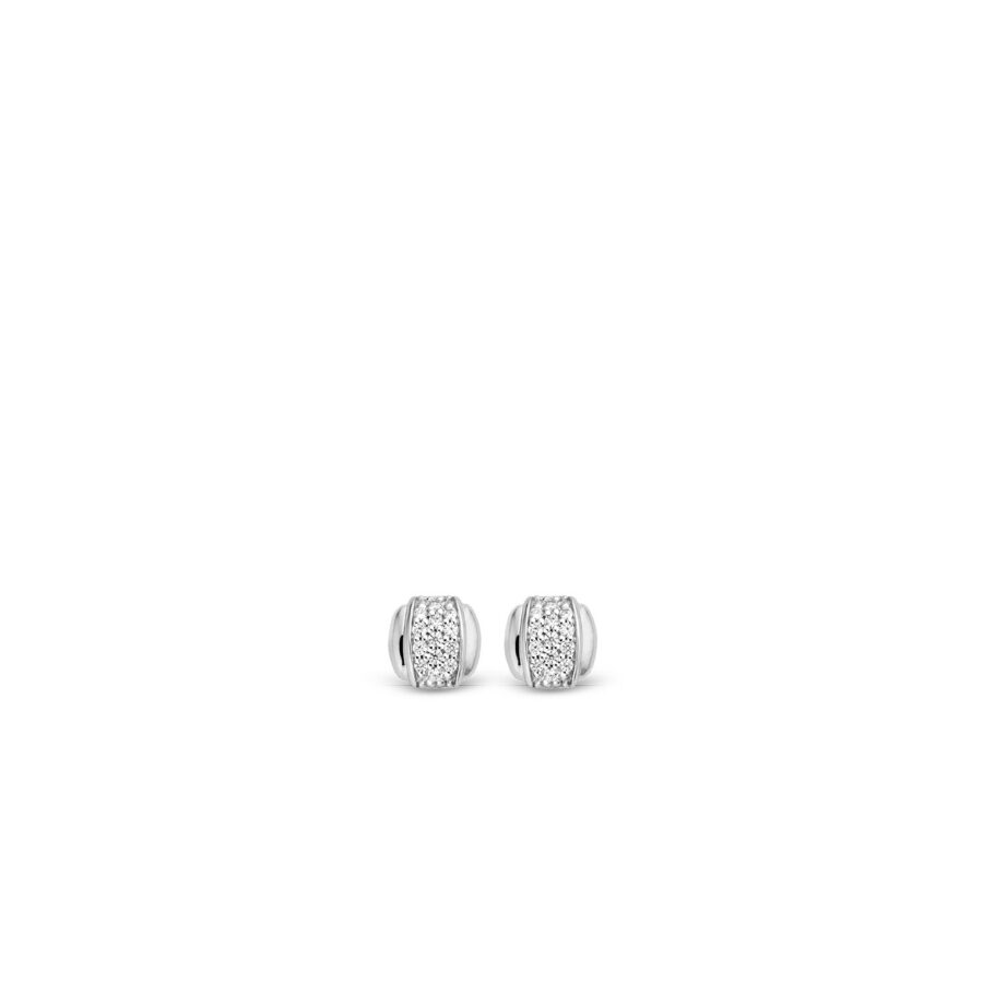Σκουλαρίκια Ti Sento ασημένια 925 καρφί με λευκά ζιργκόν 7799ZI