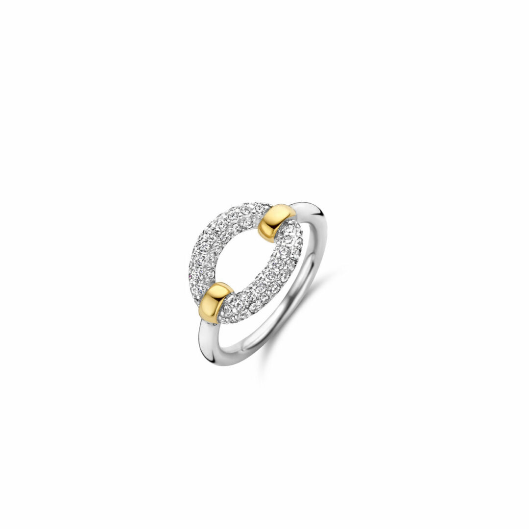 Αυτό το επίχρυσο δαχτυλίδι TI SENTO - Milano 12293ZY διαθέτει τον μεγάλο κρίκο με την υπογραφή μας με ένα λαμπερό pave. Το δαχτυλίδι είναι κατασκευασμένο από υψηλής ποιότητας ασήμι 925 και επιχρυσωμένο με κίτρινο χρυσό. Το πολυτελές pave του είναι τοποθετημένο στο χέρι με λευκές πέτρες ζιρκόνια (CZ). Αυτό το πλούσιο κλασικό με ένα twist είναι σχεδιασμένο για να τραβάει τα βλέμματα! Αφήστε το να είναι το αστέρι της εμφάνισής σας. Όπως και να το γυρίσετε, είναι έτοιμο να λάμψει. Όλα τα δαχτυλίδια μας δεν περιέχουν νικέλιο και είναι υποαλλεργικά.