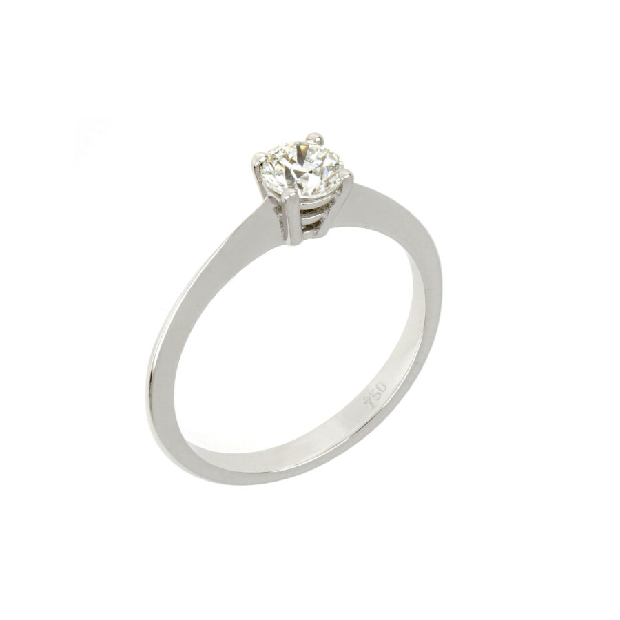 Δαχτυλίδι μονόπετρο Designers.one jewelry, λευκός χρυσός Κ18 με brilliants