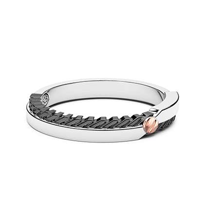 Ασημένιο δαχτυλίδι Zancan με ροζ χρυσή βίδα